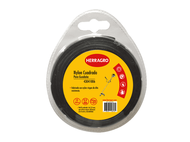 Nylon Cuadrado Alta Resistencia 3.3mm 15m Negro